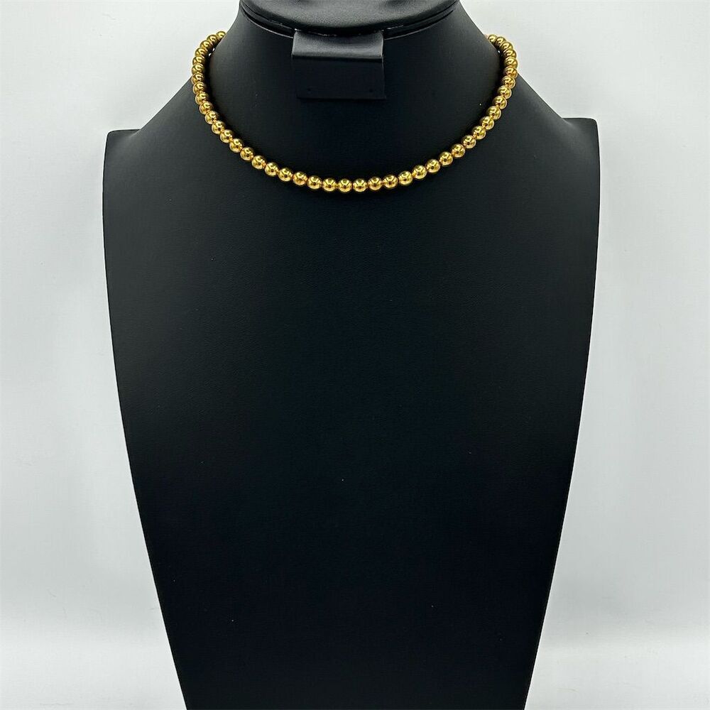 Gold Toned Beaded Necklace  Fashion Jewelry